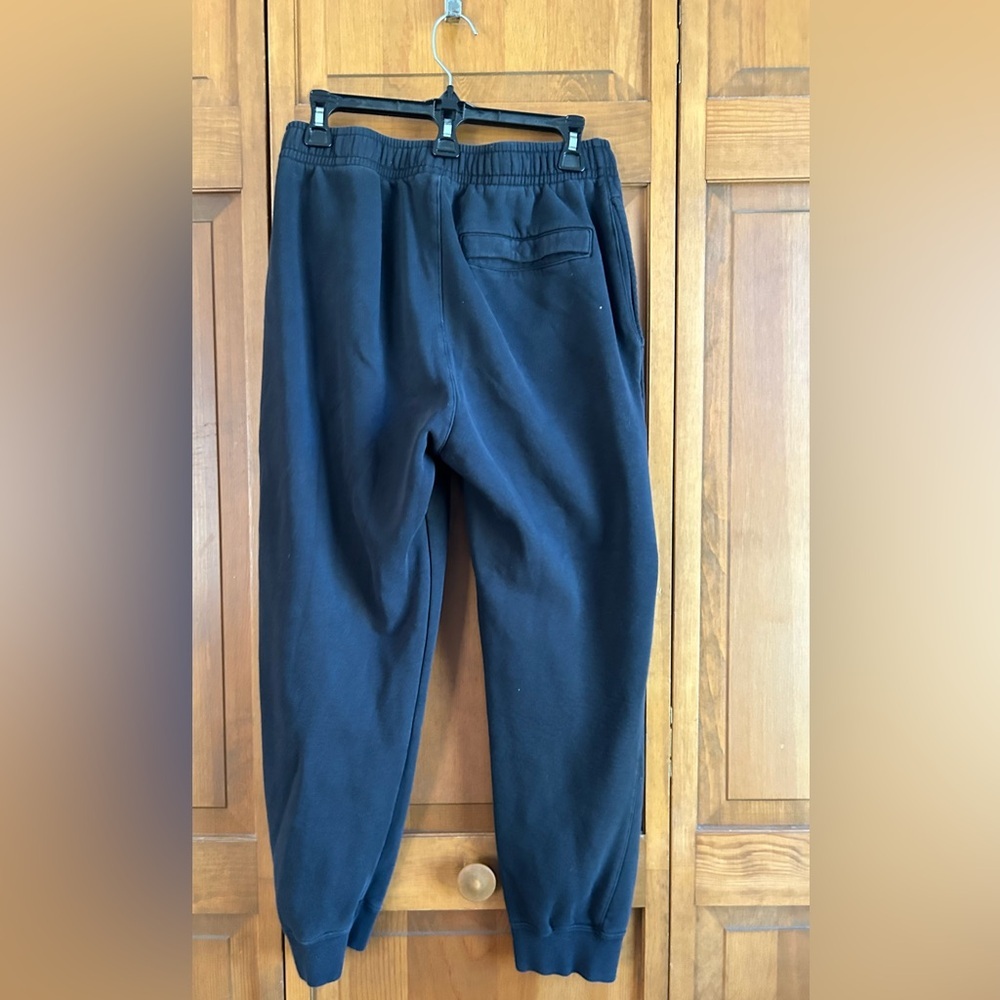 Nike Black Joggers w White Logo, size Medium, back & side pockets - Picture 2 of 5